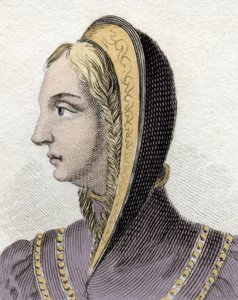 Portret królowej Izabeli Kastylii (Isabella I katolicka) (1451-1504). Rycina XIX wieku. autorstwa Unknown artist