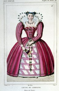 Portret królowej Luizy Lotaryńskiej (1553 - 1601), żony Henryka III. Grawerowanie z 1830 roku. autorstwa Unknown artist
