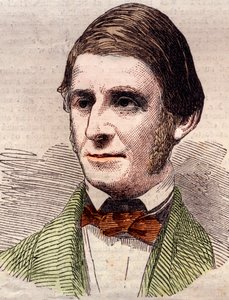 Portret Ralpha Waldo Emersona (1803-1882), eseisty, filozofa, poety amerykańskiego. Grawerowanie w „Ilustrowanych wiadomościach londyńskich” z 20 marca 1858 r. autorstwa Unknown artist