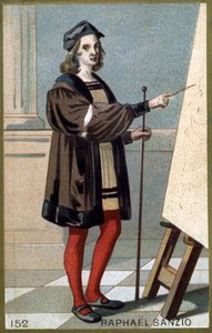 Portret Rafaela (Raffaello Sanzio 1483 - 1520). Chromolitografia z końca XIX wieku. autorstwa Unknown artist