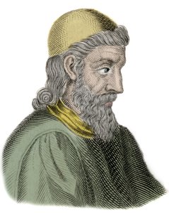 Portret Św. Bedy Czcigodnego (Beda Venerabilis) (672-735) Mnich i Doktor Kościoła - Grawerowanie autorstwa Unknown artist
