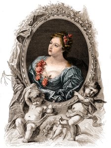 Portret Theophano lub Theophanie (Theophanu lub Theophania) Bizantyjskiego Cesarza z X wieku. Rycina XIX wieku. autorstwa Unknown artist