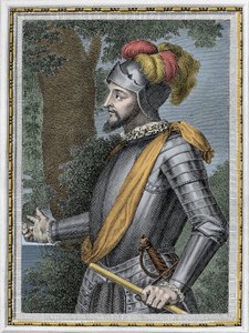 Portret Vasco Nuneza de Balboa, hiszpańskiego zdobywcy (1475-1517) - Grawerowanie XIX wiek autorstwa Unknown artist