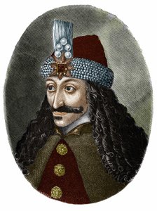 Portret Vlada Tepesa III palownika lub Drakuli (1431-1476), który zainspirował Brama Stokera jako postać Drakuli, powieść napisaną w 1897 roku. autorstwa Unknown artist