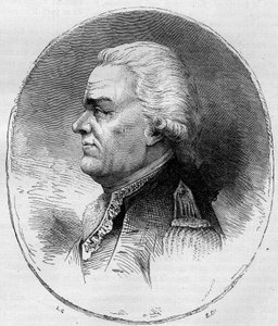 Portret hrabiego Grasse (Francois Joseph Paul, markiz de Grasse Tilly) (1722-1788), admirała francuskiego, który brał udział w amerykańskiej wojnie o niepodległość (1775-1783). Grawerowanie z 1881 roku. autorstwa Unknown artist