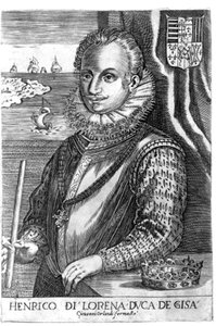 Portret księcia Guise (Henryk I Lotaryngii, znany jako Scalafre (1550-1588)). Rycina z XVII wieku. autorstwa Unknown artist