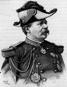 Portret francuskiego generała Francois Perrier (1833-1888). Grawerowanie w „”Natura: przegląd nauk i ich zastosowania w sztuce i przemyśle”” z 3 marca autorstwa Unknown artist