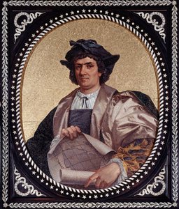 Portret włoskiego nawigatora Krzysztofa Kolumba (Christopher Columbus, Cristoforo Colombo, Cristobal Colon) (1451-1506) Mozaika autorstwa Unknown artist