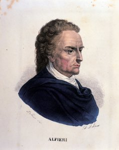 Portret włoskiego poety i dramaturga Vittorio Alfieri (1749-1803) Rycina XIX w. autorstwa Unknown artist