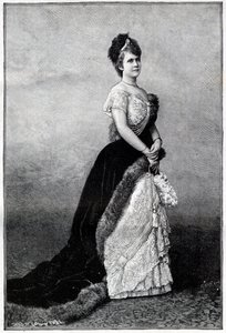 Portret królowej Rumunii Elisabeth Pauline Ottilie Louise de Wied, znana jako Carmen Sylva (1843-1916), żona króla Karola I - Rycina 1893 - Elżbieta z Wied z Rumunii, koniec XIX-początek XX wieku - Portret Elżbiety ( 1843-1916), królowa autorstwa Unknown artist