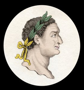 Portret cesarza rzymskiego Tytusa (39-81). (Titus Flavius Sabinus Vespasianus). Rycina XIX wieku. autorstwa Unknown artist