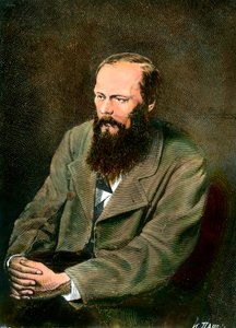 Portret rosyjskiego pisarza Fiodora Dostojewskiego (Dostojewskiego lub Dostojewskiego) (1821-1881). autorstwa Unknown artist