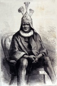 Portret króla Zulu Cetshwayo (lub Cetawayo, Cetewayo, Cetywajo, Ketchwayo) (1826-1884) Rycina z XIX wieku autorstwa Unknown artist