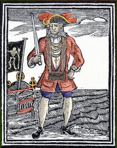 Portret pirata Bartłomieja „Czarnego Barta” Robertsa. autorstwa Unknown artist