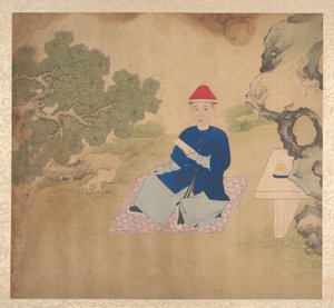 Portrety członków rodziny, połowa XIX wieku (album z dziewiętnastoma liśćmi; tusz i kolor na jedwabiu) autorstwa Unknown Artist