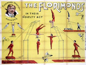 Plakat do spektaklu Florimonds, trapezistów autorstwa Unknown artist