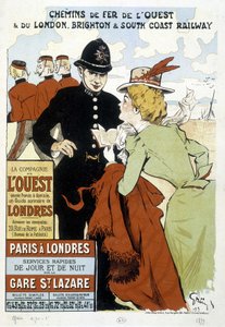 Plakat Kolei Zachodniej i Kolei Parysko-Londyn, autorstwa Grun autorstwa Unknown artist
