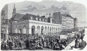 Quai des Augustins: Walk of the Valley - Grawerowanie w „”Tableau-de-Paris”” Edmonda Texiera autorstwa Unknown artist