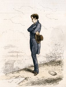 Rastignac zostaje sam, zrobił kilka kroków w górę cmentarza... autorstwa Unknown artist