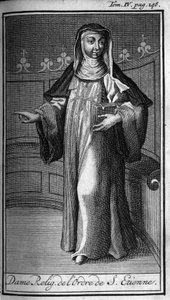 Porządek religijny. Zakonnica Zakonu św. Szczepana w Toskanii w XVI wieku. W „” Historii Zakonów Wojskowych lub Rycerzy, Seculiere i Milicji Regularnej obu płci, które powstały do tej pory. Wydanie zaczerpnięte z Abbe Giustiniani, R autorstwa Unknown artist