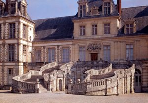 Architektura renesansowa: duże schody zamku Fontainebleau. autorstwa Unknown artist