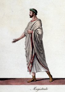 Reprezentacja rzymskiego sędziego. Rycina z początku XIX wieku. autorstwa Unknown artist