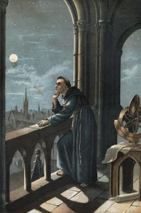 Roger Bacon do Oxford. Franciszkański mnich, teolog, filozof i angielski uczony (Ilchester, Somerset, ok. 1214 w Oksfordzie autorstwa Unknown artist