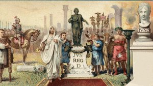 Rzymski system polityczny. Trybuna plebejska: Caius Sempronius Gracchus (Gaio (Caio) Sempronius Gracco) (154-122 pne), rzymski mąż stanu (z bratem nazywany „Les Gracques”) utworzył dla kolonii nowe miasto (Junonia) w Kartaginie. Chromolitografia l autorstwa Unknown artist
