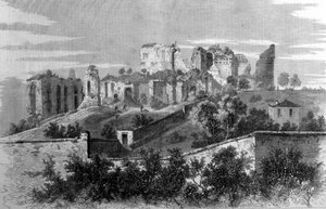 Rzym, widok na Palatyn i ruiny pałacu Cezarów. autorstwa Unknown artist
