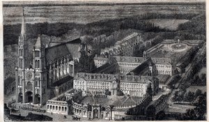 Royal House of Saint-Louis (Dom Wychowania Legii Honorowej) w Saint Denis w pobliżu Cathedrale - Grawerowanie około 1867 autorstwa Unknown artist