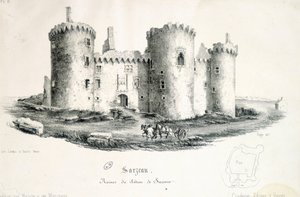 Ruiny zamku Sucinio w Sarzeau (Morbihan) - grawer autorstwa Unknown artist