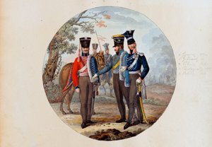 Rosyjscy husarze i lansjerzy autorstwa Unknown artist
