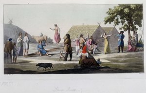 Rosyjski taniec i zabawa. W „”Stary i nowoczesny kostium”” 1819-1820, autorstwa Ferrario. autorstwa Unknown artist