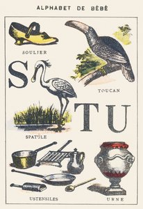 S T U: but, szpatułka, tukan, sztućce, urna autorstwa Unknown artist