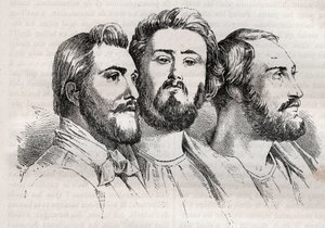 Saint-Simonianism - Saint-Simonianism - Saint Simonians - Charles Duveyrier (1803-1866) - Emile Barrault (1799-1869) - Michel Chevalier (1806-1879 - Rycina 1882 w „Histoire de dix ans: 1830-1840” Louis -Biały (1811-1882) autorstwa Unknown artist