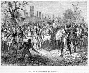 Święty Ludwik i jego matka uratowani przez paryżan - w „Histoire de France populaire” H. Martin autorstwa Unknown artist