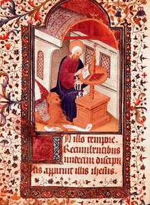 Miniatura św. Marka z „Godziny Edwarda I (Duarte) Portugalii (1391-1438)” XV-wieczna Lizbona, Torre do Tombo autorstwa Unknown artist