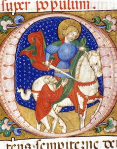 Święty Marcin dzieli swój płaszcz z ubogą miniaturą z XV-wiecznej Biblii. Nazionale Braidens autorstwa Unknown artist