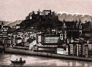 Region Salzkammergut, Austria: Salzburg z Kapuzinergarten. w „” Świat ilustruje 168 odsłon”” Niedatowany (koniec XIX wieku) autorstwa Unknown artist