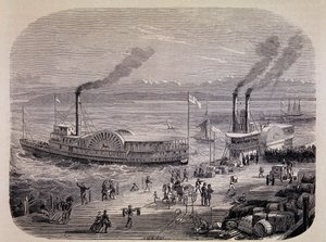 Doki i łodzie z kołem wiosłowym w San Francisco (Kalifornia) - w „Tour du Monde” autorstwa Unknown artist