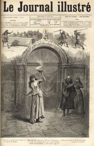 Sarah Bernhardt: Lady Makbet w „Makbecie”, dramat Szekspira w adaptacji Jeana Richepina – Theatre de la porte Saint-Martin – rycina w „Le journal illustrious”” z 1884 roku autorstwa Unknown artist