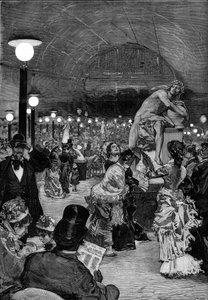 Sala rzeźb w Salonie de 1879 w Palais des Champs-Elysees (Pola Elizejskie) w Paryżu. Grawerowanie w „Le monde słynny”” autorstwa Unknown artist