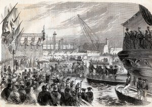 Druga wojna o niepodległość Włoch, kampania włoska 1859: Napoleon III (1808-1873) w Porcie Genów 12.05.1859 - Przybycie Francuzów do Genui, 12 maja autorstwa Unknown artist