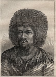 Druga wyprawa (1772-1775) kapitana Jamesa Cooka (1728-1779): portret O-Too (O Too), króla Tahiti - ilustracja zaczerpnięta z „Wielkich marynarzy XVIII wieku” autorstwa Unknown artist