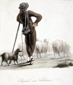 Pasterz w pobliżu Valenciennes - akwarela autorstwa Unknown artist