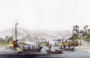 Statki z Cochin w Chinach. Biblioteka Sztuk Zdobniczych Paryża w „Strój starożytny i współczesny”” autorstwa Unknown artist
