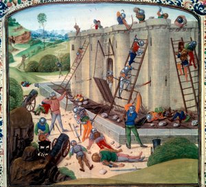 Oblężenie Brześcia (1386 r.). Miniatura w „Kronikach” Jeana Froissarta (Folio 116v) autorstwa Unknown artist
