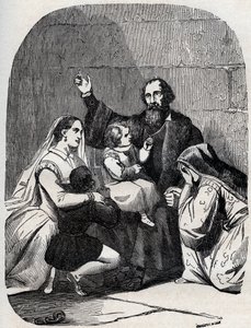 Sir Thomas More (Morus) (1478-1535) i jego córka Margaret i dzieci w więzieniu autorstwa Unknown artist