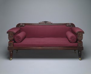Sofa, ok.1821-35 (palisander i sosna z wełnianą tapicerką) autorstwa Unknown artist