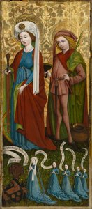 Św. Katarzyna i św. Wita z Anną von Freiberg i jej córkami, ok. 1450 (tempera i olej na desce) autorstwa Unknown artist